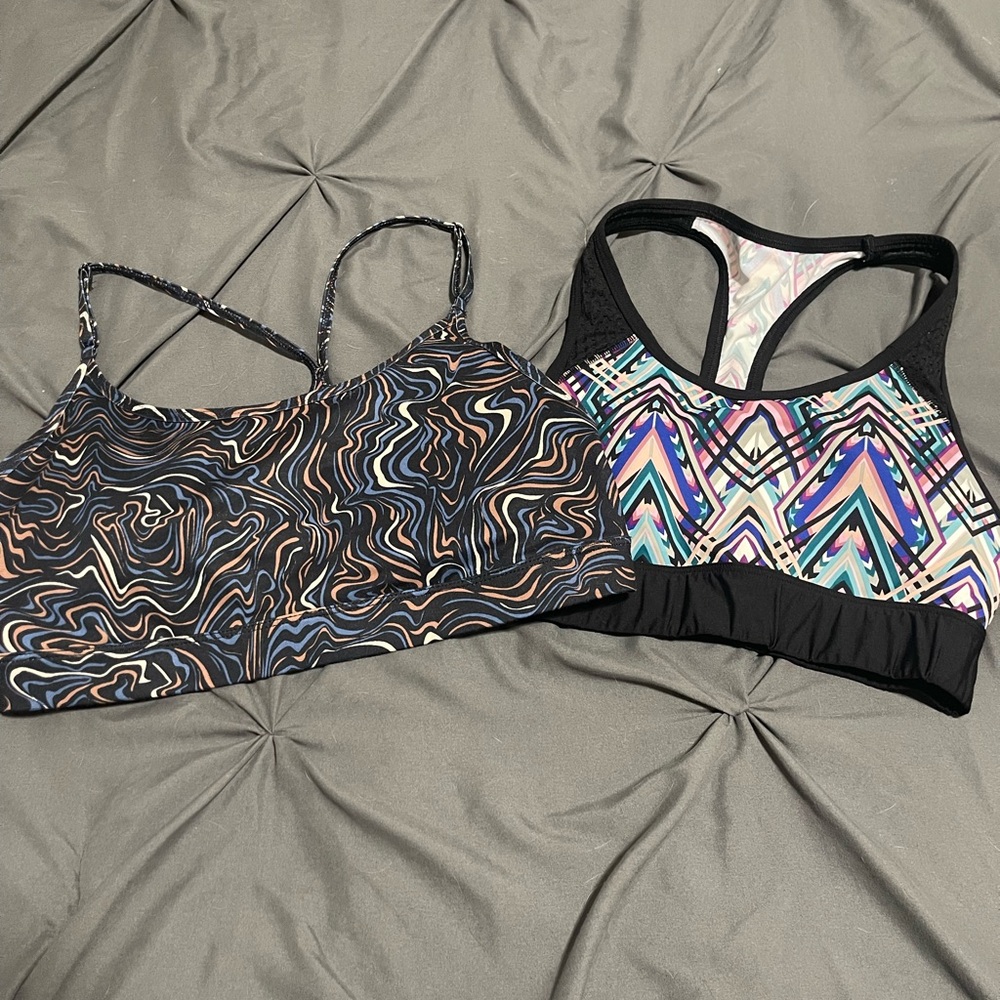 PINK Victoria's Secret Black and Multicolor Sports Bra. Like NEW
